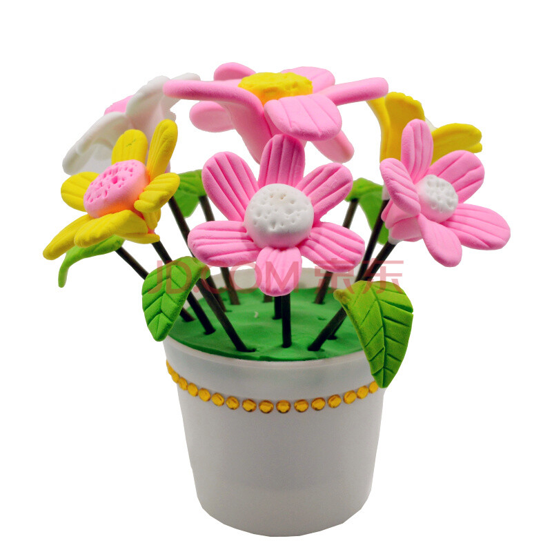 彩泥植物 套装超轻粘土黏土橡皮泥玩具儿童手工盆栽制作材料包 多彩小