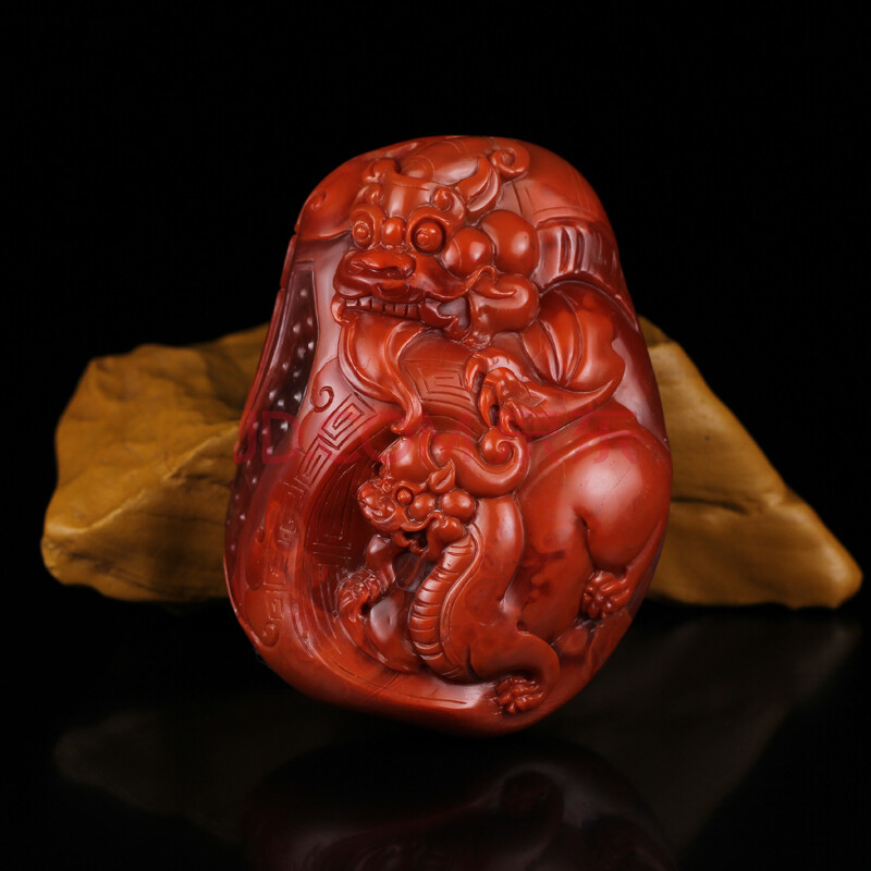 苏工 南红玛瑙 霸王貔貅 把件 173.76g【瑞和轩珠宝】