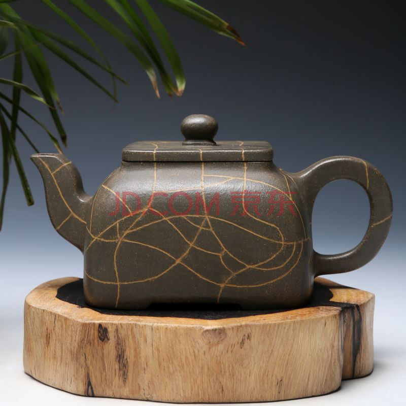 著名陶艺家 殷俊峰 冰纹石瓢 原矿青灰泥 255cc