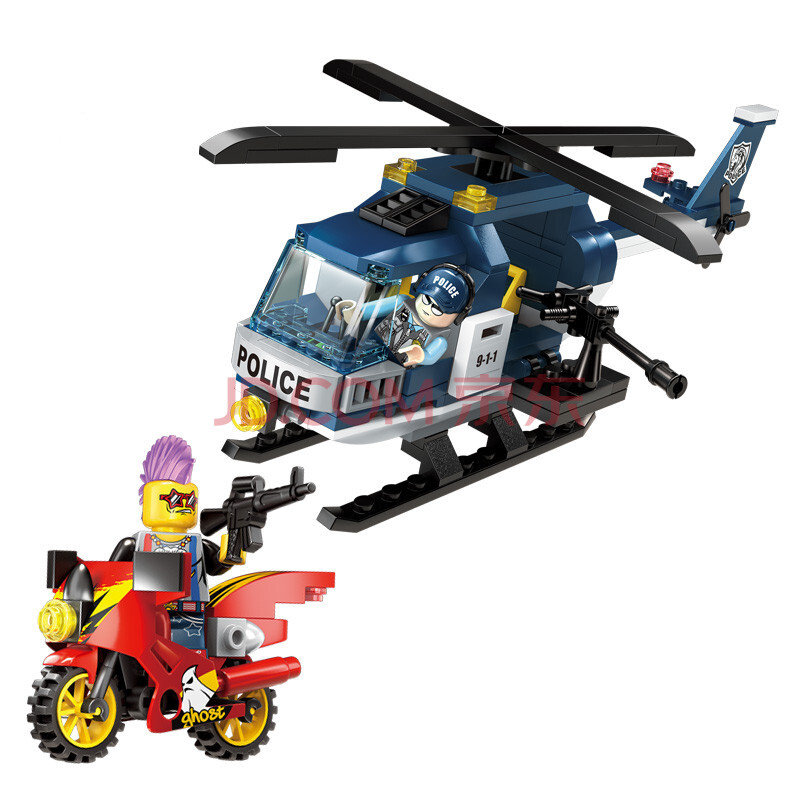 启蒙兼容乐高拼装积木特警立体拼插儿童玩具新城市警察系列 玩具 雷霆