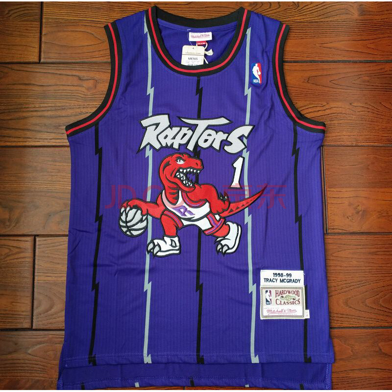 nba篮球服 复古卡特球衣au版 三层刺绣 猛龙队1号麦迪球员版球衣 麦迪