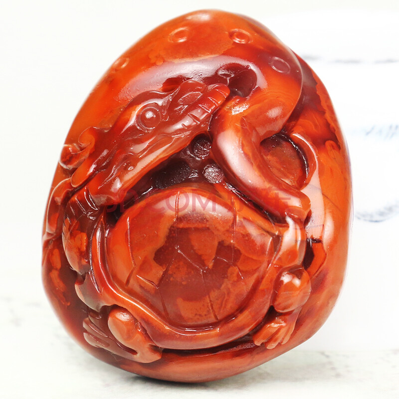 南红玛瑙赑屃挂件39克 【虞吉珠宝】