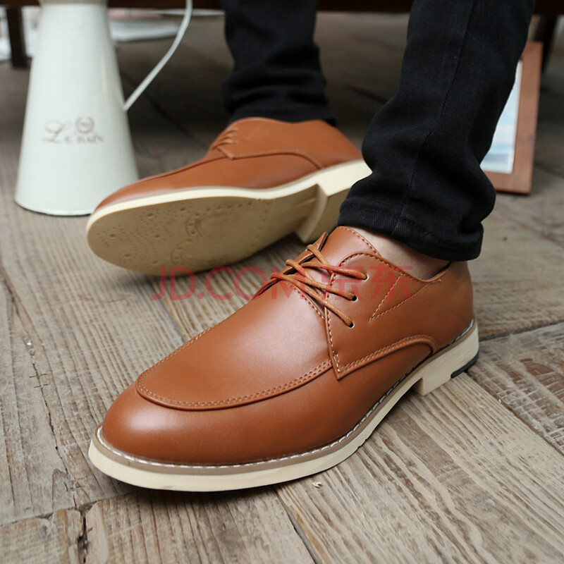 春秋男鞋秋季新款软面尖头英伦软面皮商务休闲正装鞋韩版潮流小皮鞋