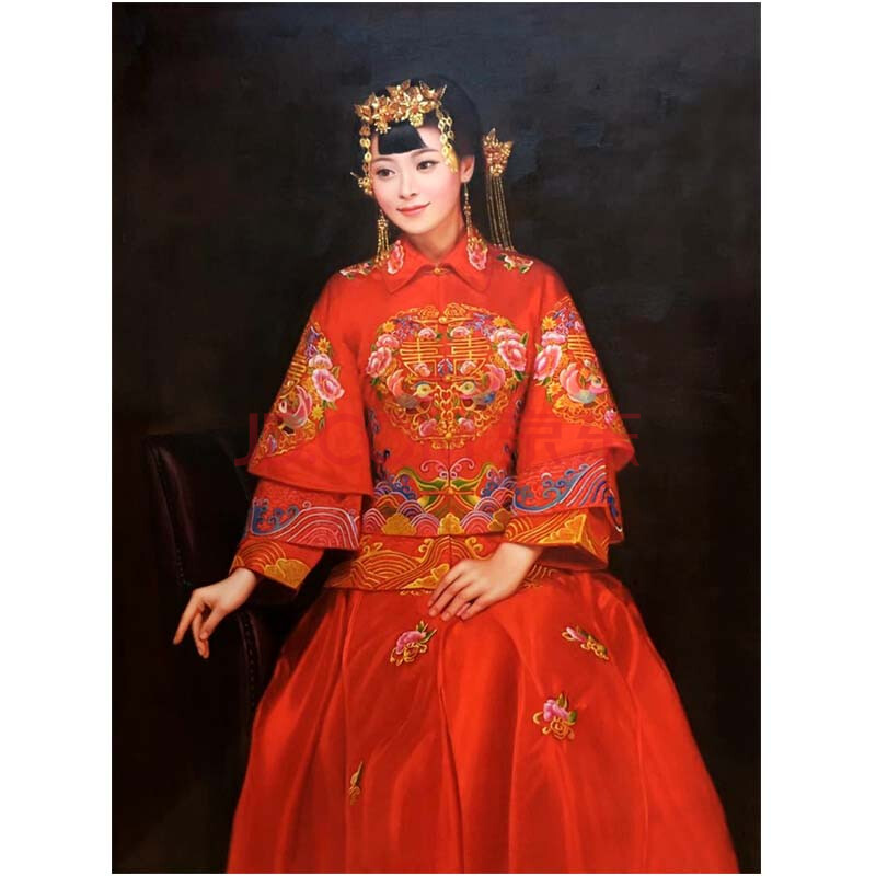 【油画】刘喜兴 《红妆为谁梳》 收藏级珍品