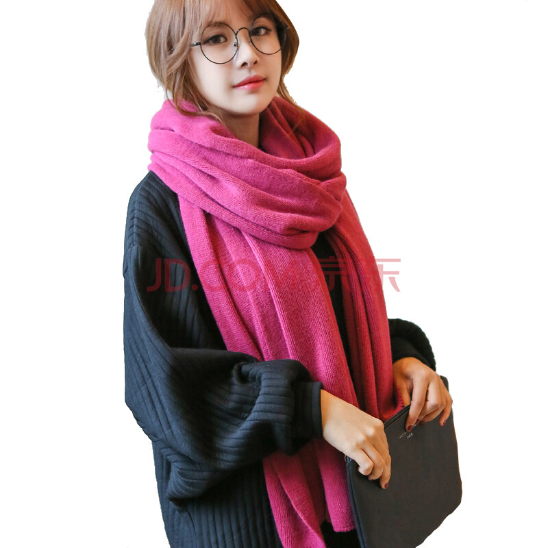 纯色毛线围巾男冬季 韩国女 围巾披肩两用秋冬天加厚长款韩版围脖