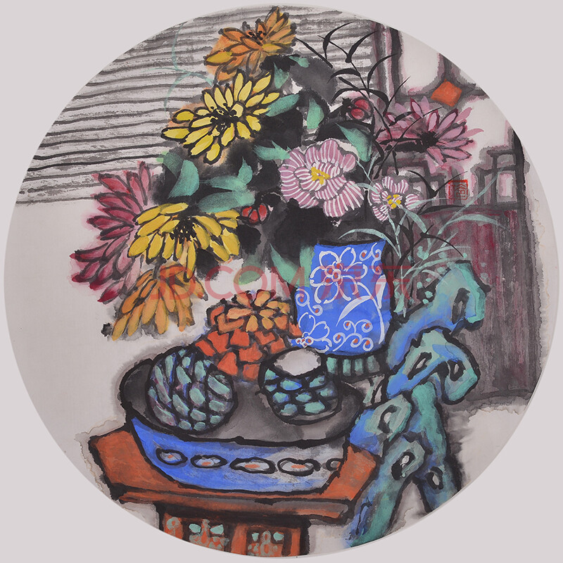 张艳玲《花浓》当代著名画家