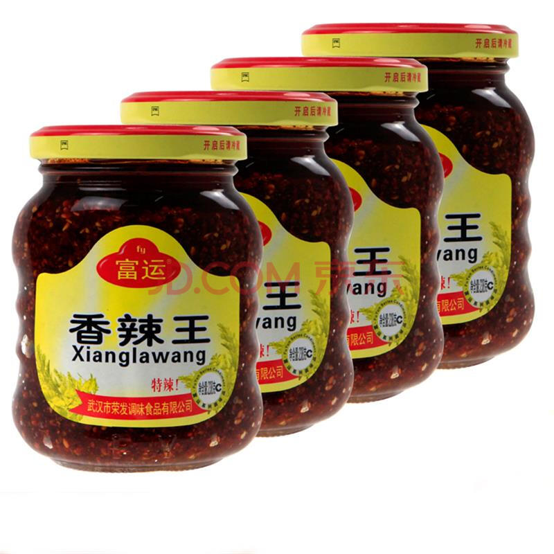 富运香辣王238g*4瓶 特辣辣椒酱油炸辣椒香辣酱拌面酱下饭