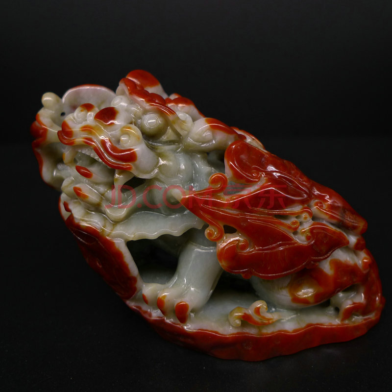 翡翠摆件红翡生意兴隆 约375 克【翠源珠宝】