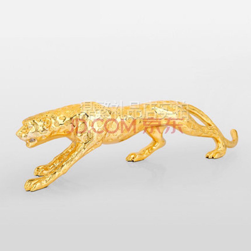 高档金钱豹摆件 装饰品镀金豹子现代时尚礼品 中号豹子 金色 1个装