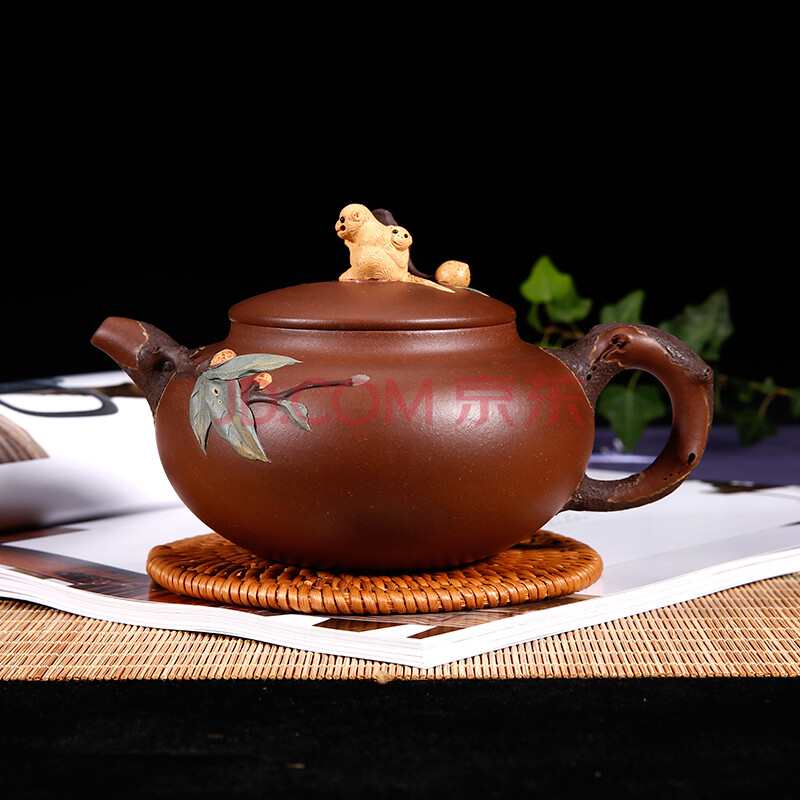 研究员级高级工艺美术师 咸仲英 灵猴献瑞壶 原矿紫泥 400cc