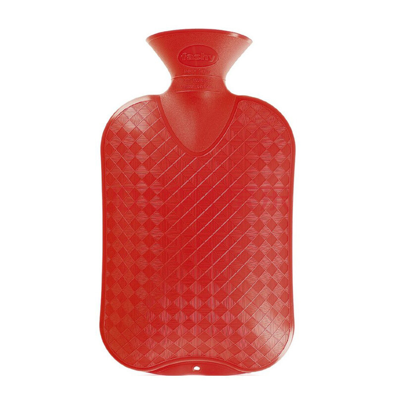 德国费许fashy经典条纹热水袋注水暖水袋 6420双面菱形(红色)