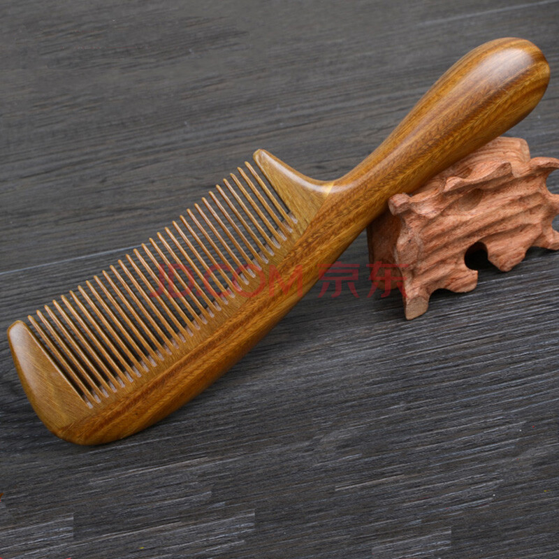 竞怡 佳品玉檀香木梳 送女友送母亲梳子 常规波浪柄款