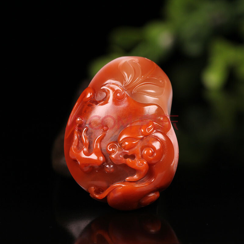 苏工 南红玛瑙 瑞兽挂件 31.84g 【杰瑞玉器】