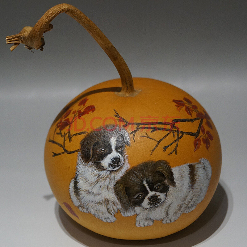 【非遗原创】手绘小狗 葫芦烙画 纯手工制作 收藏佳品