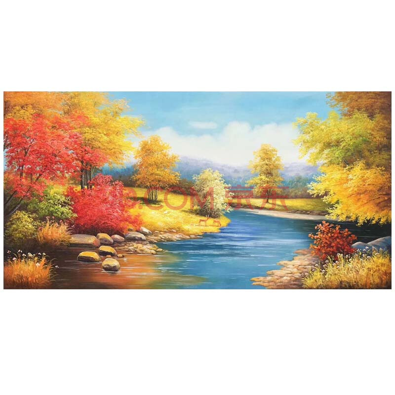 刘欣《湖光秋色》布面油画