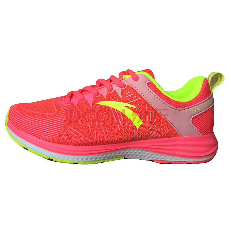 安踏 女鞋跑鞋2016夏季新款双承科技休闲运动鞋透气网面几何图案跑步