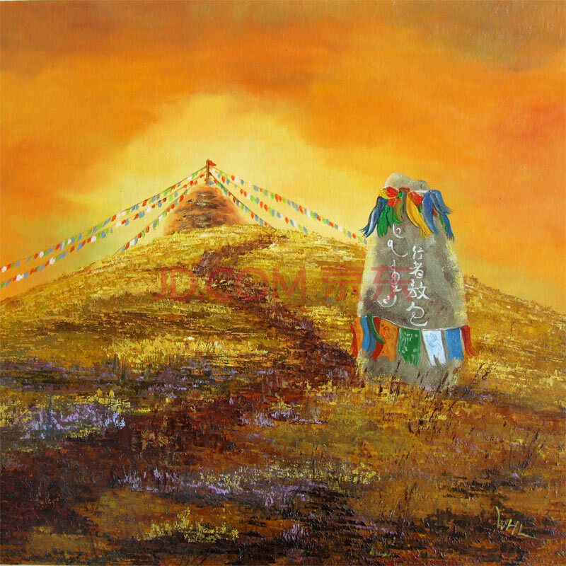 王会丽 《行者敖包》布面油画