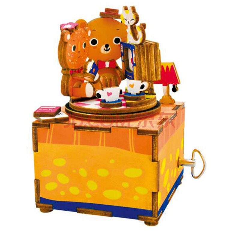 若态 儿童木质卡通八音盒 卡通创意生日礼物 diy手工八音盒 音乐盒