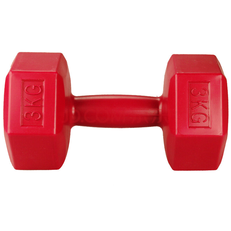 鸿晟hocen 男女款健身手铃新型环保灌沙哑铃3kg 红色 单只