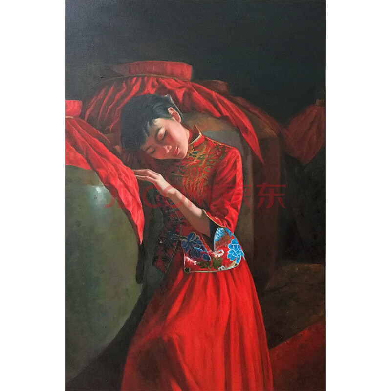 周海波《女儿红》布面油画