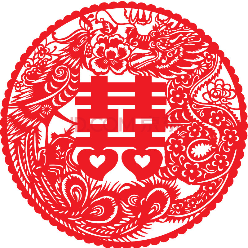 礼布置双喜字剪纸窗花玻璃静电喜贴纸婚房装饰喜字贴 龙凤喜静电贴 40