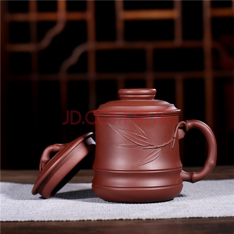 著名陶艺家 韩江 原矿紫泥 双杯盖紫砂杯 造型新颖