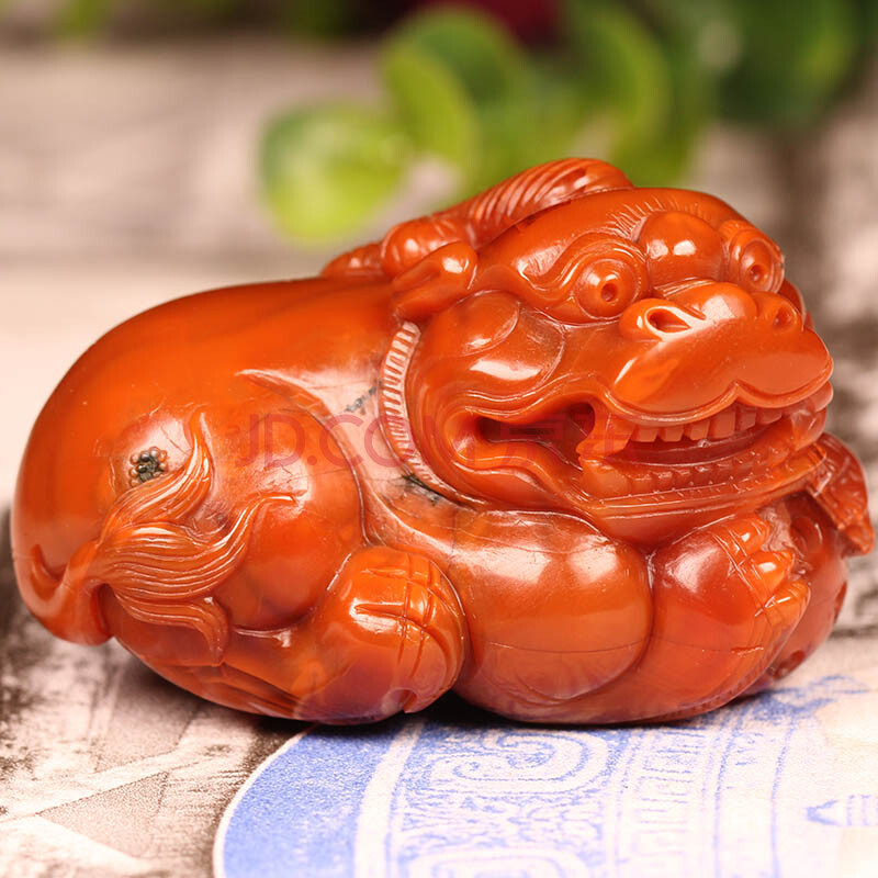 苏工 南红玛瑙 貔貅 把件86.32g 【杰瑞玉器】
