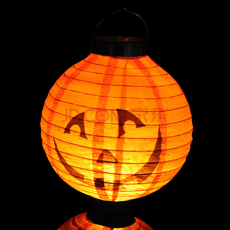 盛泉 万圣节 南瓜灯 道具 杰克灯笼 鬼节用品 手提南瓜纸灯笼 黄色