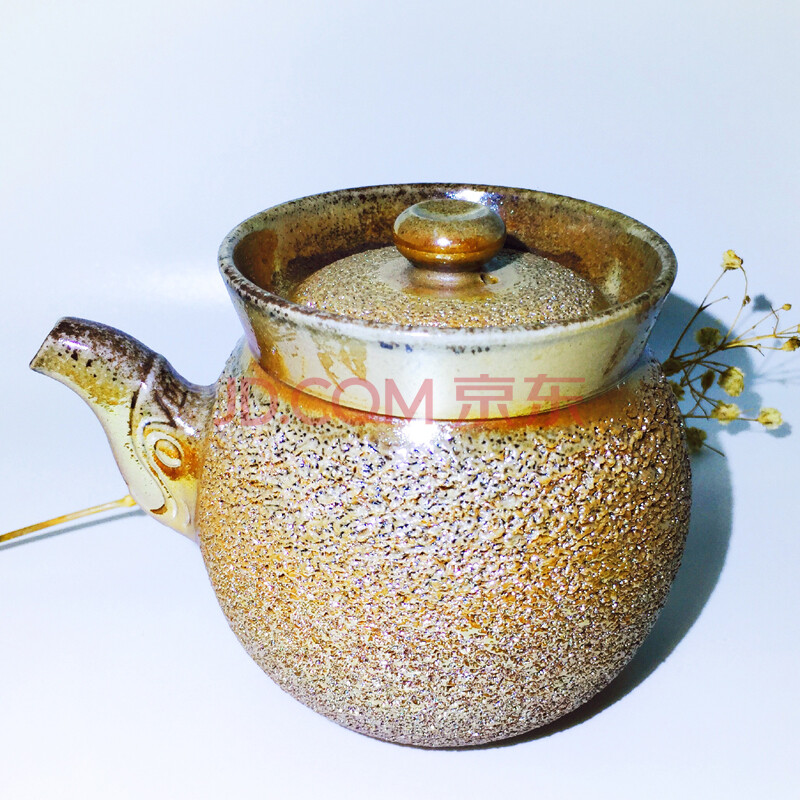 台湾陶瓷大师 【吴永辉】老师作品 柴烧金彩冰烟无把壶