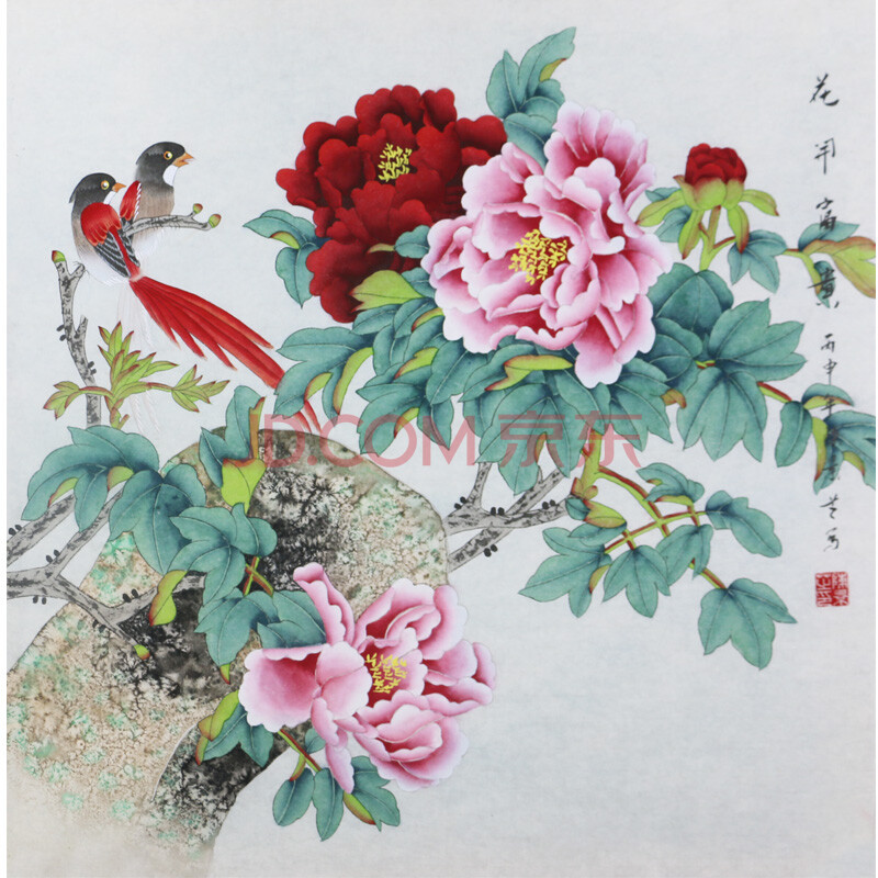 陈景芝《花开富贵》实力派工笔画画家,牡丹阁画院院长,山东美术家协会