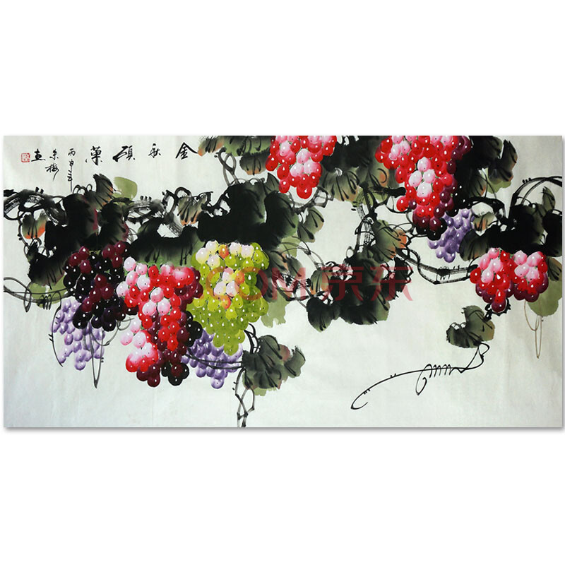 中国美术家协会会员 画家 朱梅《金秋硕果》1.3米巨幅珍藏版