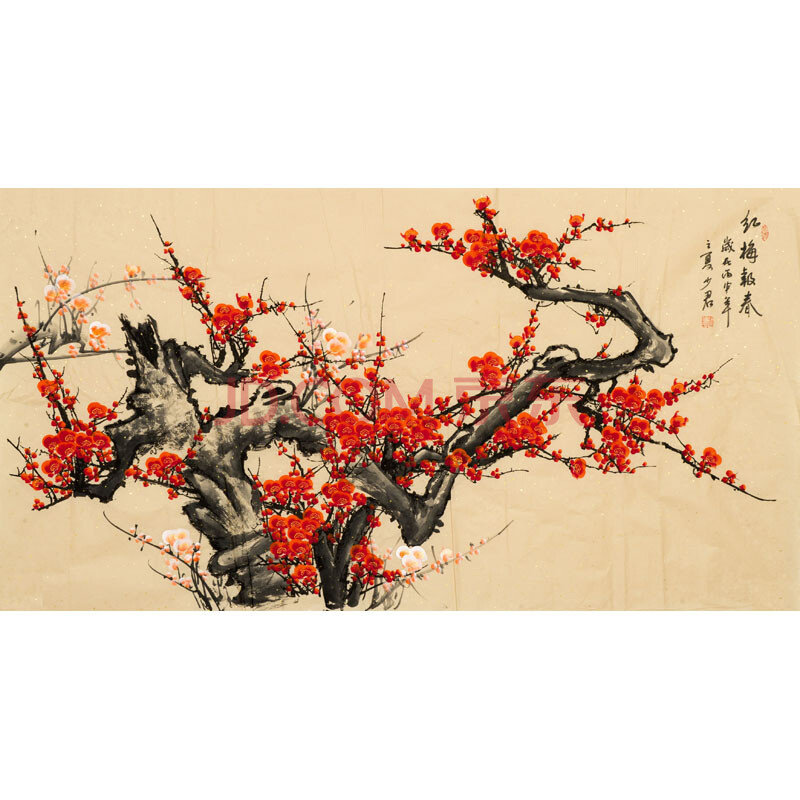 徐少君 《傲雪红梅》180cm×97cm