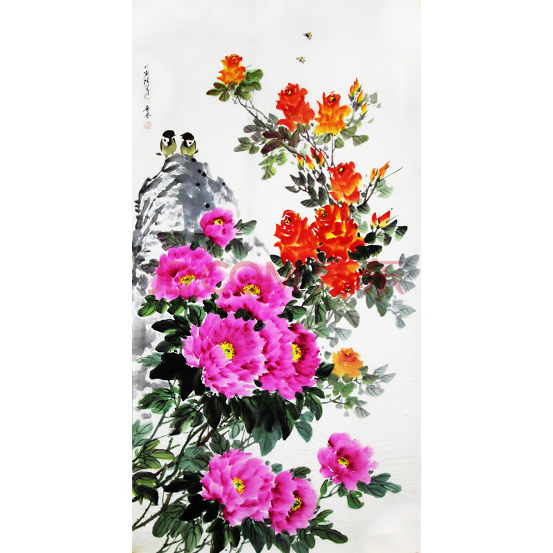 朝鲜画家龙峰《芬芳》精品水墨画