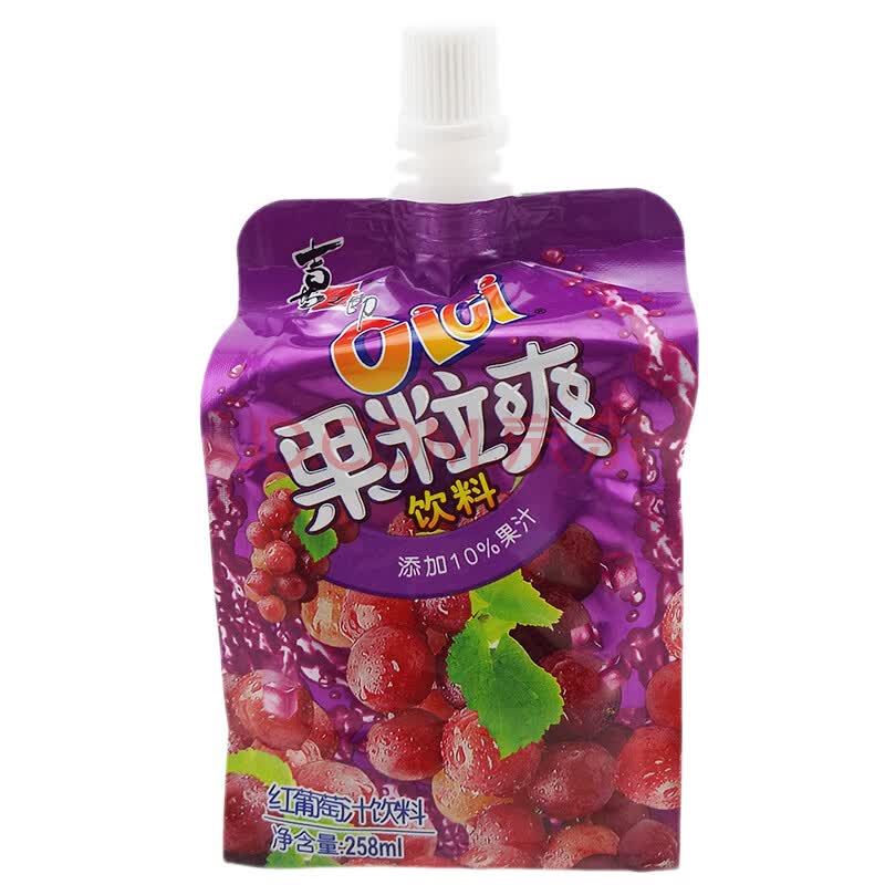 喜之郎 cici果粒爽 258ml 包装 果汁饮料 休闲零食零嘴 果冻 红葡萄汁
