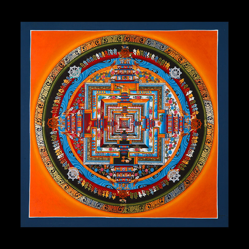 西藏一级唐卡画师夏吾他彩绘时轮金刚坛城20161008-038