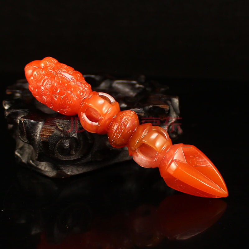 09克 南红玛瑙精雕金刚降魔杵挂件【全榕珠宝】