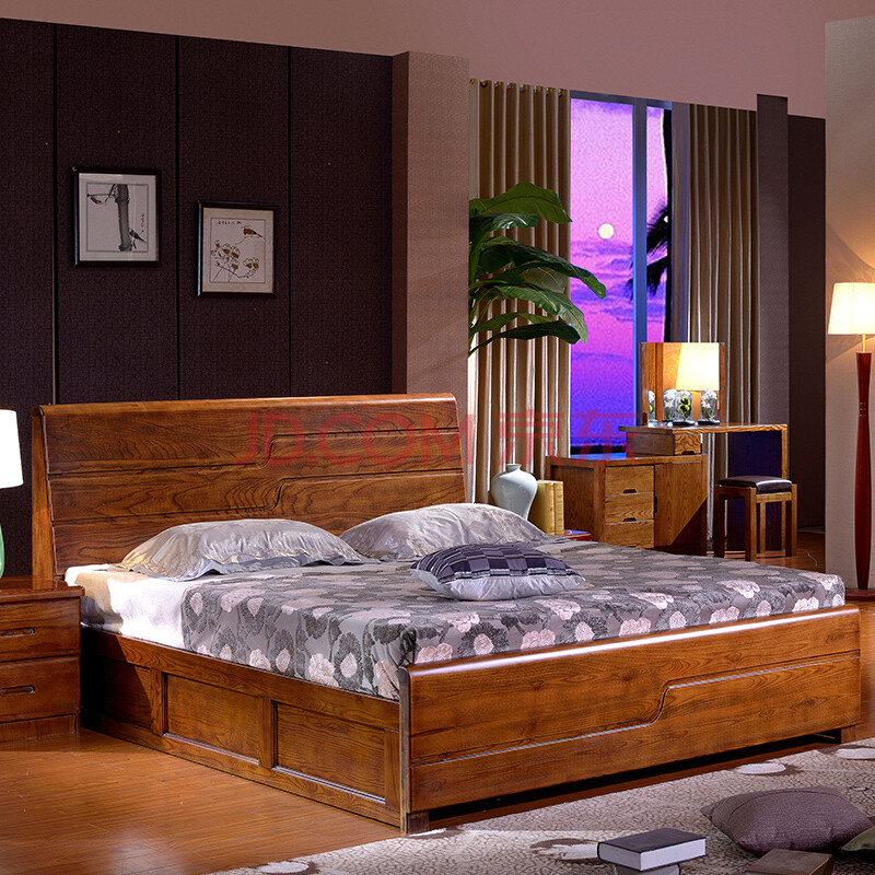 李府家缘 实木床 双人床 1.