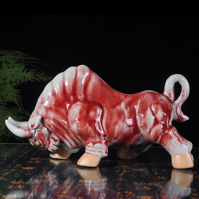 省大师 李亚洲 豫鼎钧窑 华尔街牛 28*53*21cm hx70111