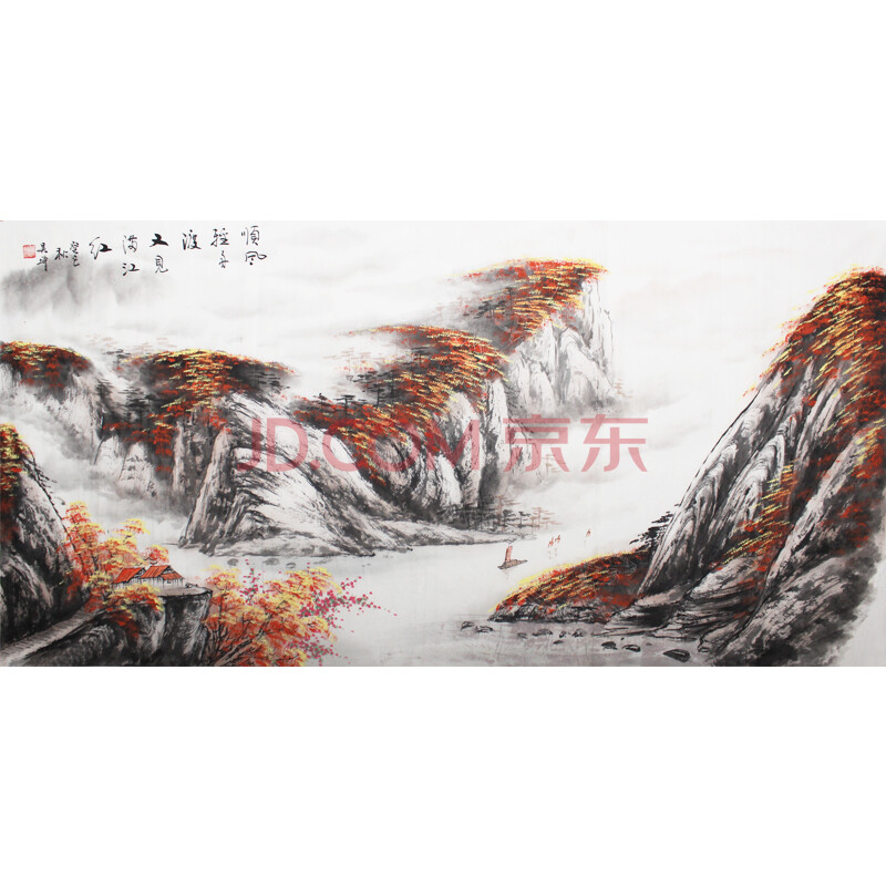 活画泰斗 国礼艺术家 吴增《顺风轻舟渡》 夜现观音