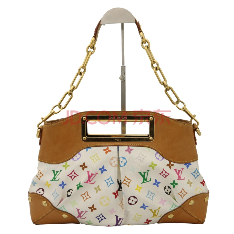 【9新】lv路易威登33彩系列女款白色印花帆布单肩手提女包