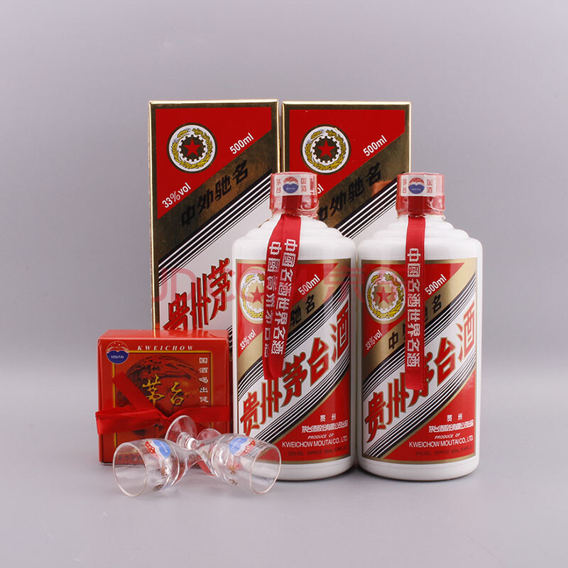 【22】中国名酒 贵州茅台酒(五星牌33度)2007年 500ml 2瓶