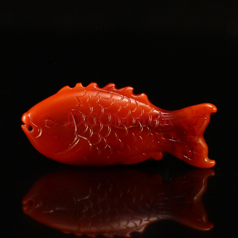 南红玛瑙精雕如鱼得水挂件 3.92克 全榕珠宝