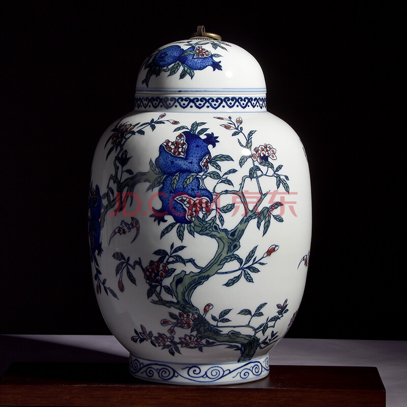 釉下五彩茶叶罐 景德镇非物质文化传承人 严巧作品