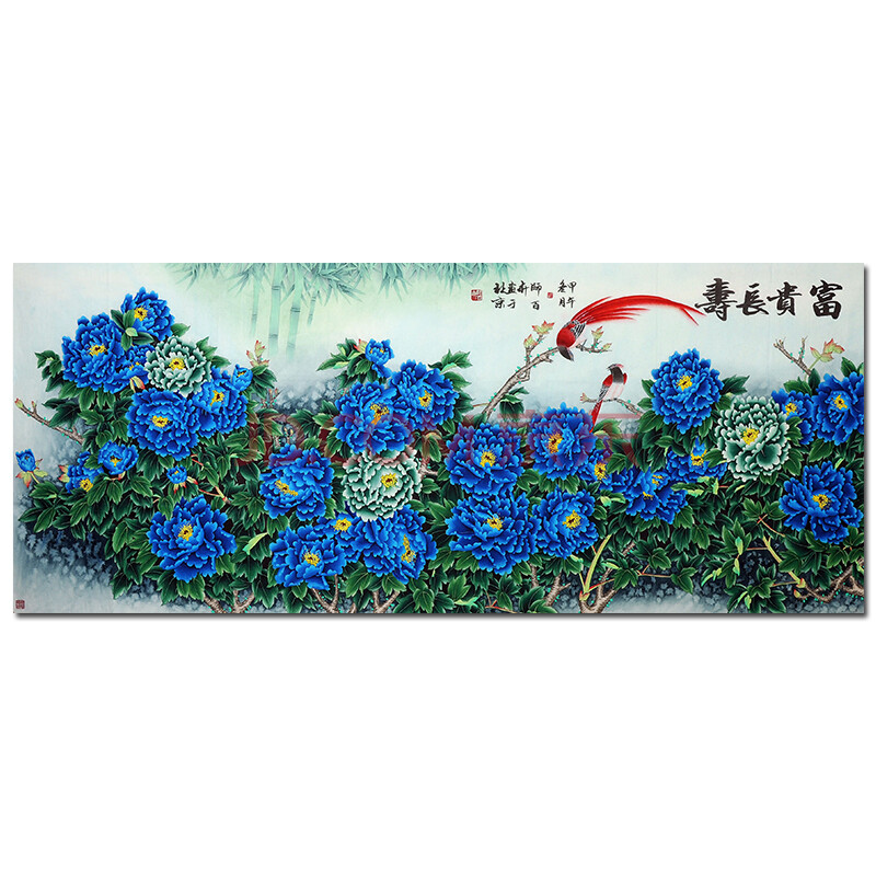 附合影 国家一级美术师 师百卉 【富贵长寿】八尺 x3568