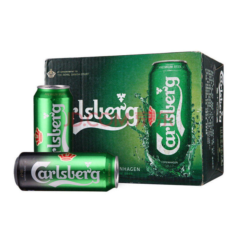 嘉士伯(carlsberg) 啤酒 8*3连包 500ml*24听 整箱装