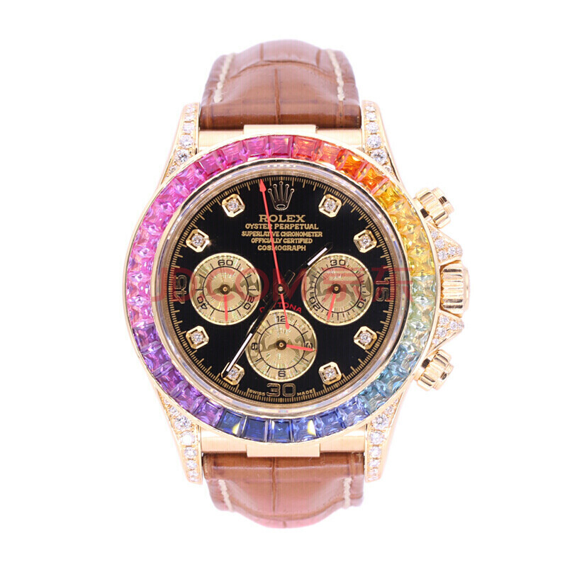 5新劳力士迪通拿系列116518后镶彩虹圈天然钻石18k黄金自动机械男士