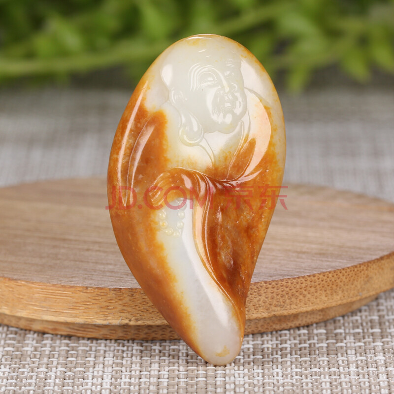 苏州玉雕名家刘程作品 新疆 和田玉 白玉 籽料 罗汉 挂件 25克 漠北福