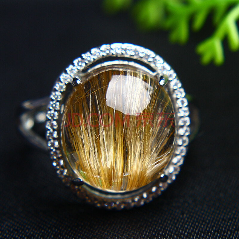 jz092天然发晶顺发戒指4.665克 佰卓珠宝