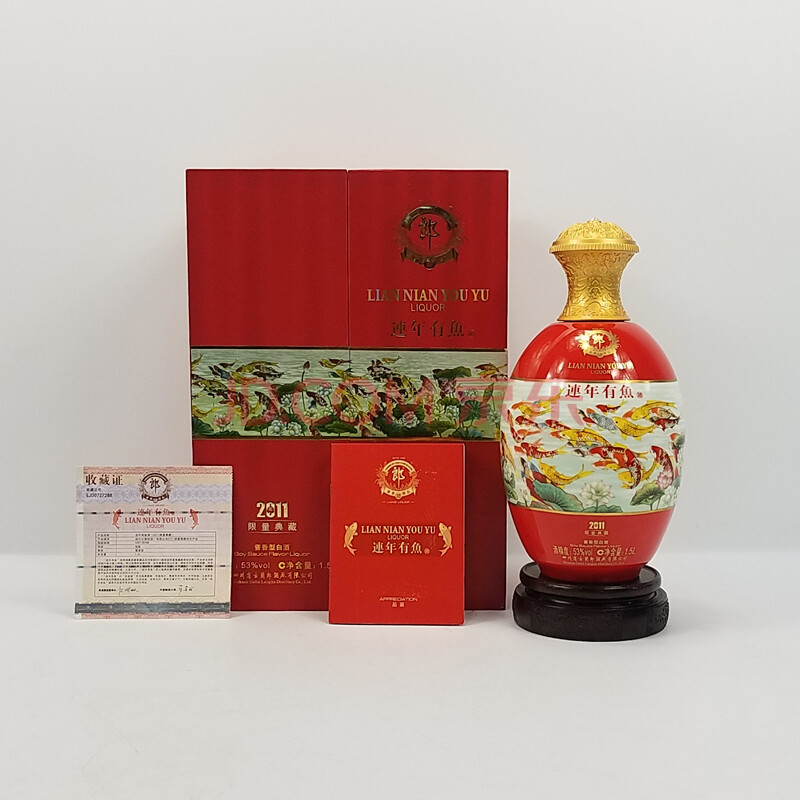 郎酒-连年有鱼(收藏版) 2012年 53度 1500ml 1瓶【61】(纪念酒)