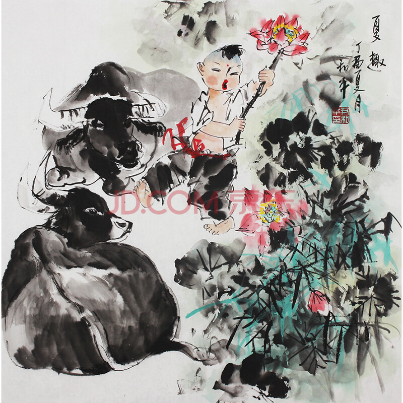 乡土童趣写意画家 尹和平《夏趣》